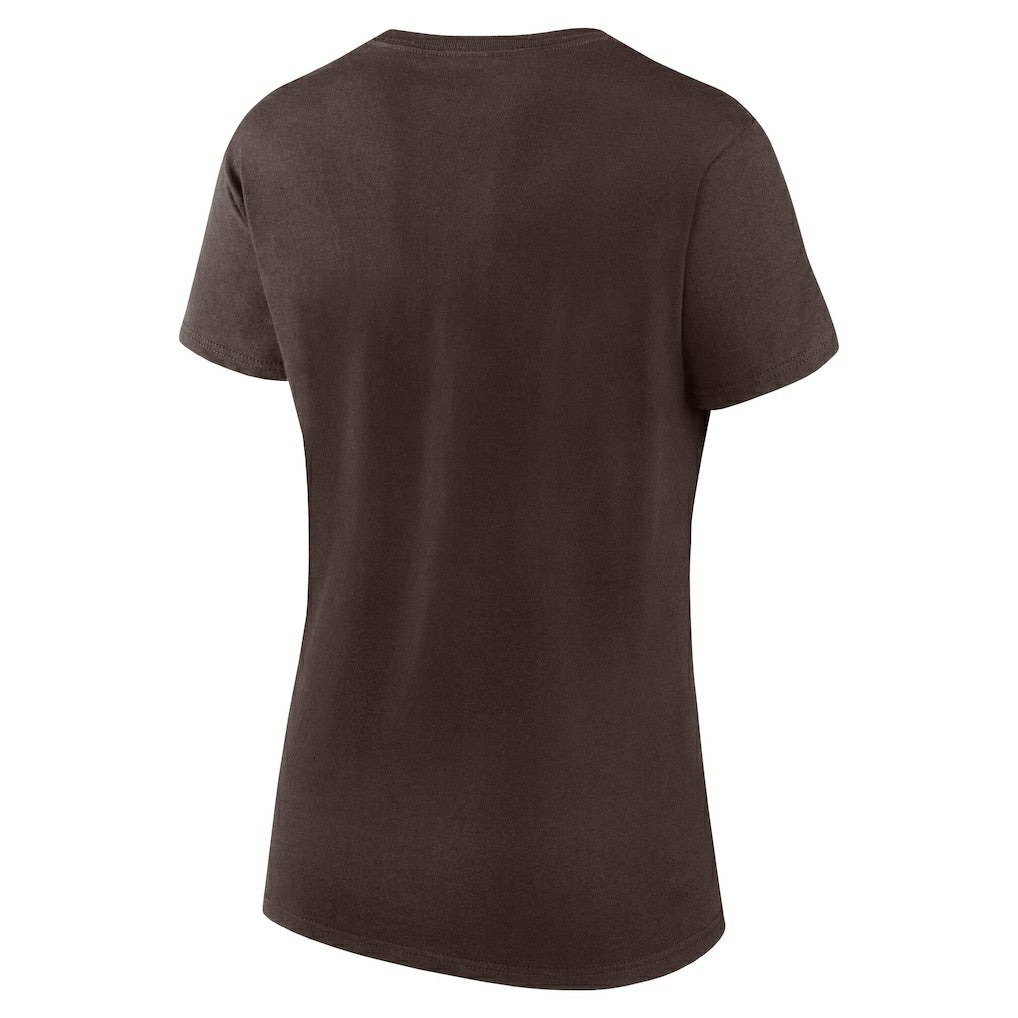 Cleveland Browns Logo Athletic Women's Lean T-Shirt Brown - NFL