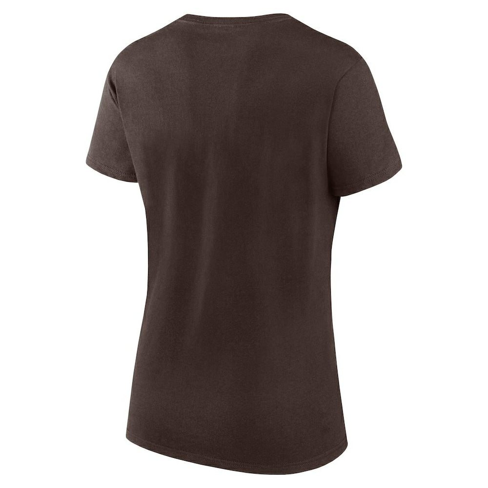 Cleveland Browns Logo Athletic Women's Lean T-Shirt Brown - NFL