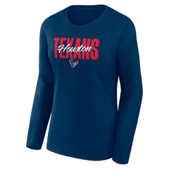 Houston Texans Logo Athletic Women's Grip Long Sleeve T-Shirt Navy - NFL