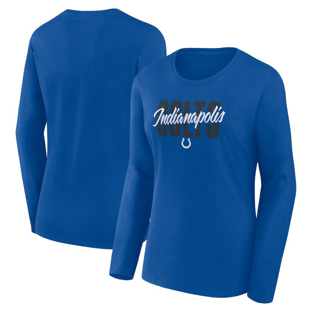 Indianapolis Colts Logo Athletic Women's Grip Long Sleeve T-Shirt Royal - NFL