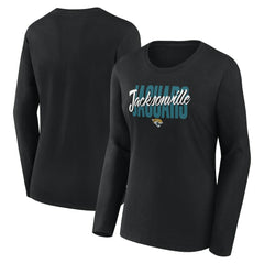 Jacksonville Jaguars Logo Athletic Women's Grip Long Sleeve T-Shirt Black - NFL