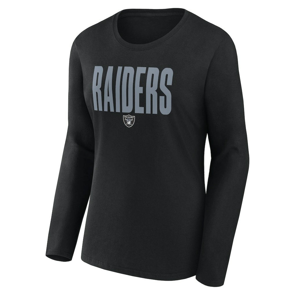 Las Vegas Raiders Logo Athletic Women's Grip Long Sleeve T-Shirt Black - NFL