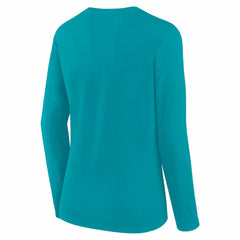 Miami Dolphins Logo Athletic Women's Grip Long Sleeve T-Shirt Aqua - NFL