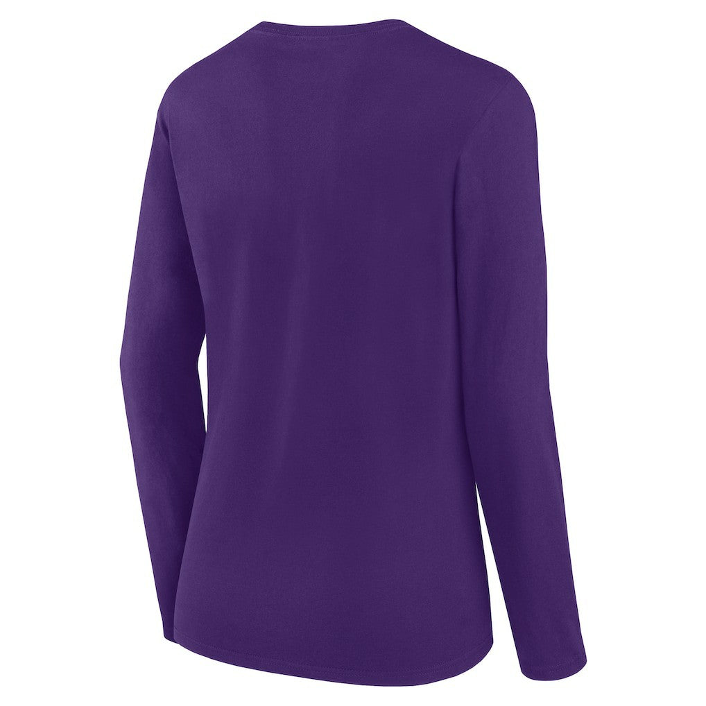 Minnesota Vikings Logo Athletic Women's Grip Long Sleeve T-Shirt Purple - NFL