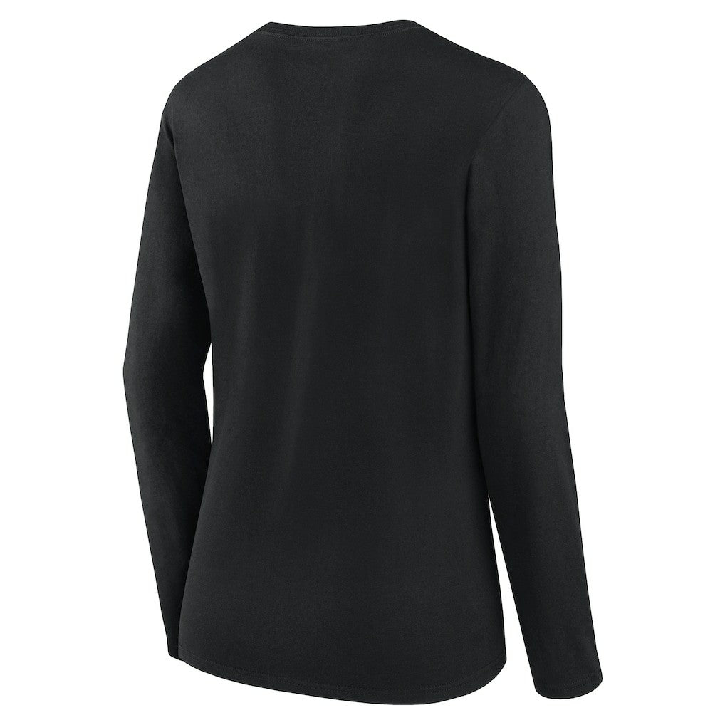 New Orleans Saints Logo Athletic Women's Grip Long Sleeve T-Shirt Black - NFL