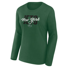 New York Jets Logo Athletic Women's Grip Long Sleeve T-Shirt Green - NFL