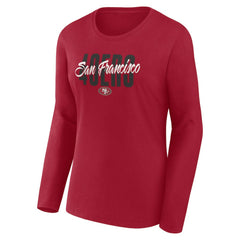 San Francisco 49ers Logo Athletic Women's Grip Long Sleeve T-Shirt Scarlet - NFL
