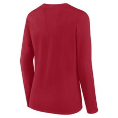 San Francisco 49ers Logo Athletic Women's Grip Long Sleeve T-Shirt Scarlet - NFL