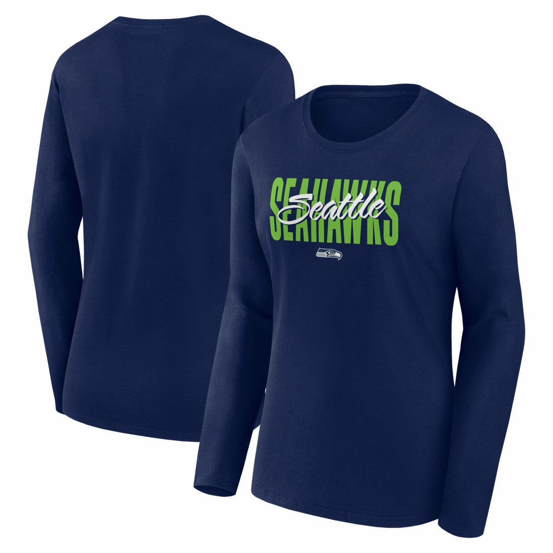 Seattle Seahawks Logo Athletic Women's Grip Long Sleeve T-Shirt College Navy - NFL