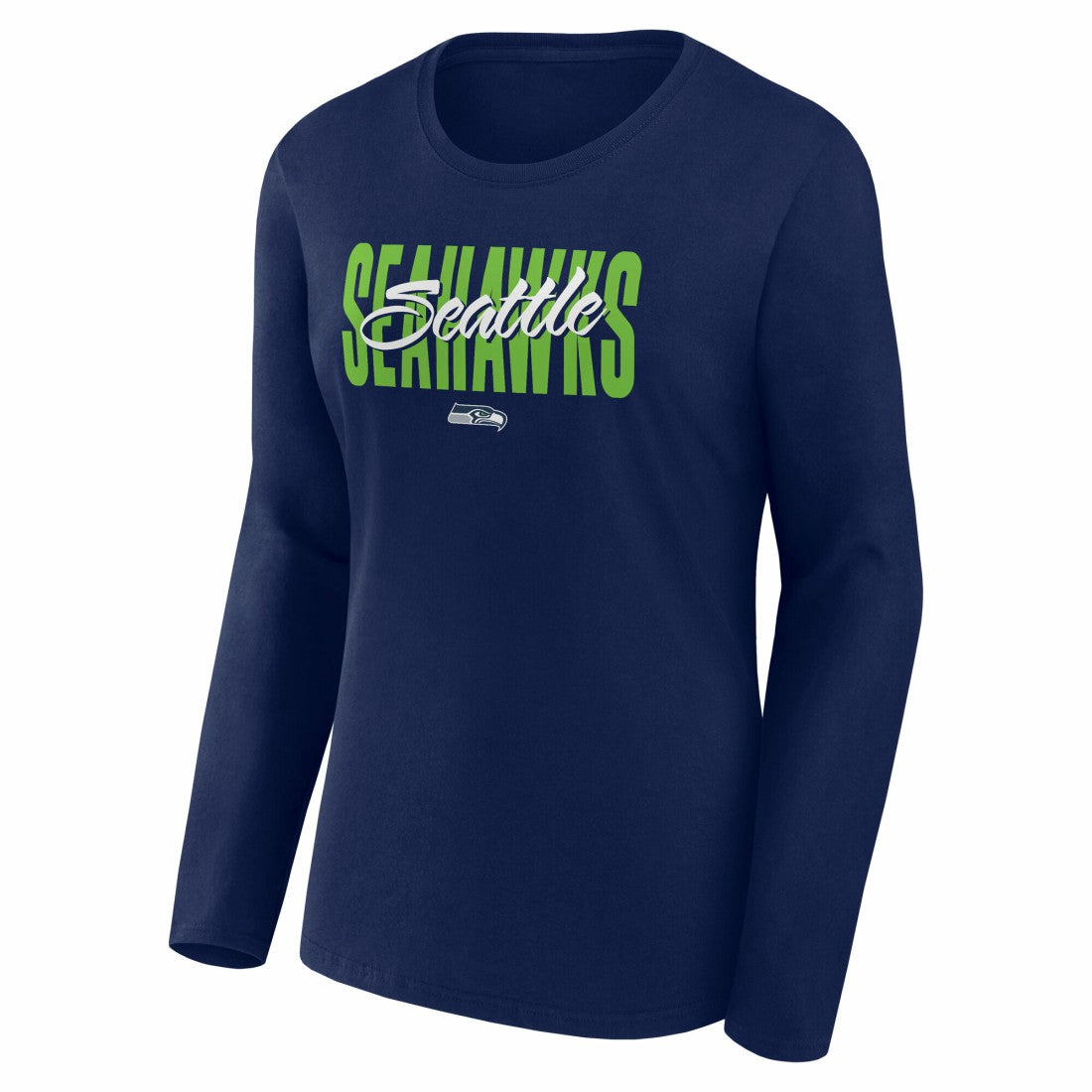 Seattle Seahawks Logo Athletic Women's Grip Long Sleeve T-Shirt College Navy - NFL
