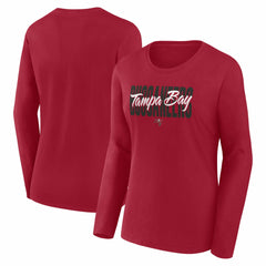 Tampa Bay Buccaneers Logo Athletic Women's Grip Long Sleeve T-Shirt Red - NFL