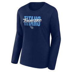 Tennessee Titans Logo Athletic Women's Grip Long Sleeve T-Shirt Navy - NFL