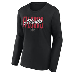 Atlanta Falcons Logo Athletic Women's Grip Long Sleeve T-Shirt Black - NFL