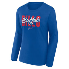 Buffalo Bills Logo Athletic Women's Grip Long Sleeve T-Shirt Royal - NFL
