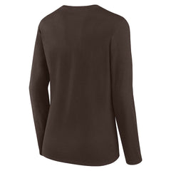 Cleveland Browns Logo Athletic Women's Grip Long Sleeve T-Shirt Brown - NFL