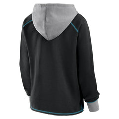 Jacksonville Jaguars Logo Athletic Women's Boom Fleece Pullover V-Neck Hoodie Black - NFL