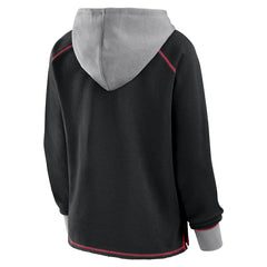 Atlanta Falcons Logo Athletic Women's Boom Fleece Pullover V-Neck Hoodie Black - NFL