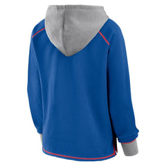 Buffalo Bills Logo Athletic Women's Boom Fleece Pullover V-Neck Hoodie Royal - NFL