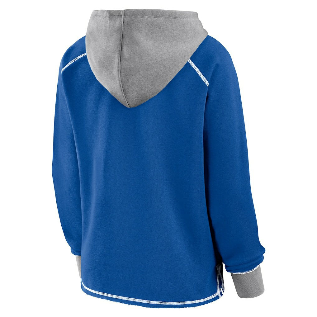 Indianapolis Colts Logo Athletic Women's Boom Fleece Pullover V-Neck Hoodie Royal - NFL