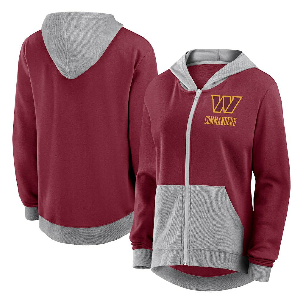 Washington Commanders Logo Athletic Women's Hit It French Terry Full-Zip Hoodie Burgundy - NFL