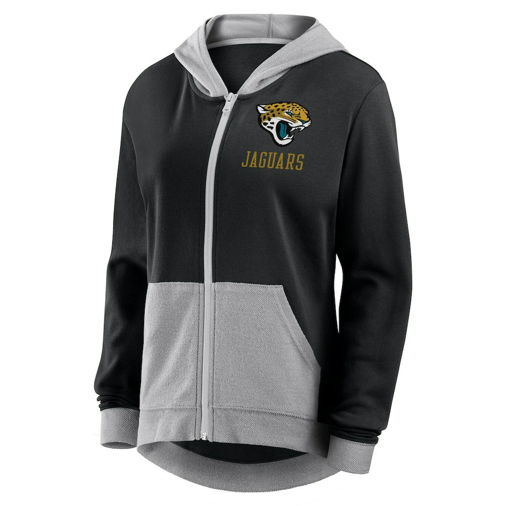 Jacksonville Jaguars Logo Athletic Women's Hit It French Terry Full-Zip Hoodie Black - NFL
