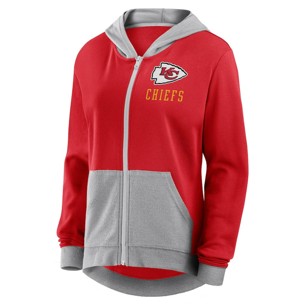 Kansas City Chiefs Logo Athletic Women's Hit It French Terry Full-Zip Hoodie Red - NFL