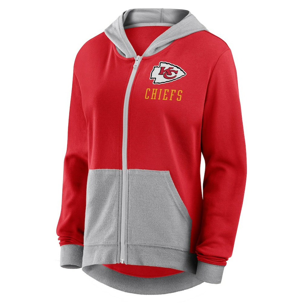 Kansas City Chiefs Logo Athletic Women's Hit It French Terry Full-Zip Hoodie Red - NFL