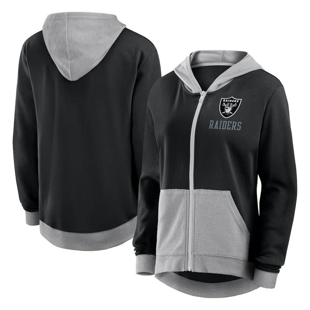 Las Vegas Raiders Logo Athletic Women's Hit It French Terry Full-Zip Hoodie Black - NFL