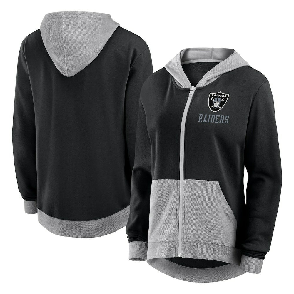 Las Vegas Raiders Logo Athletic Women's Hit It French Terry Full-Zip Hoodie Black - NFL