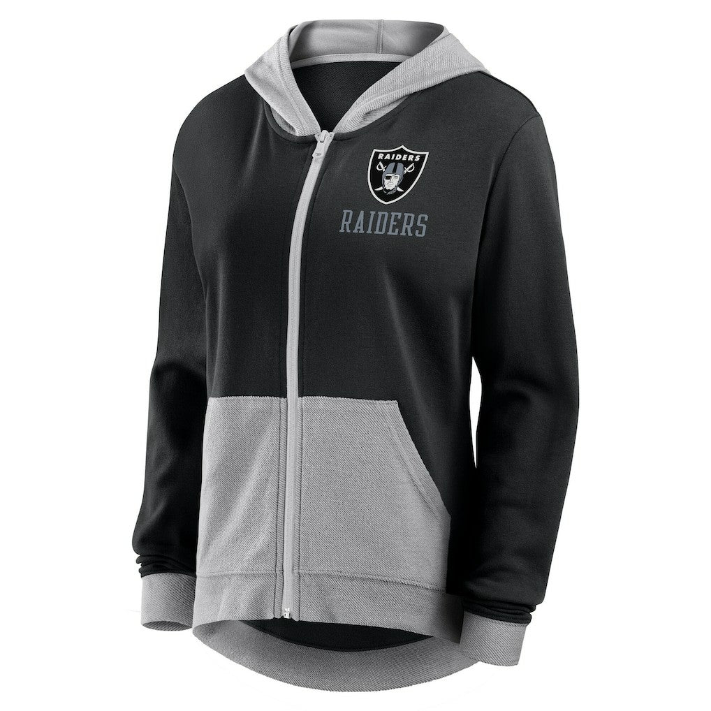 Las Vegas Raiders Logo Athletic Women's Hit It French Terry Full-Zip Hoodie Black - NFL