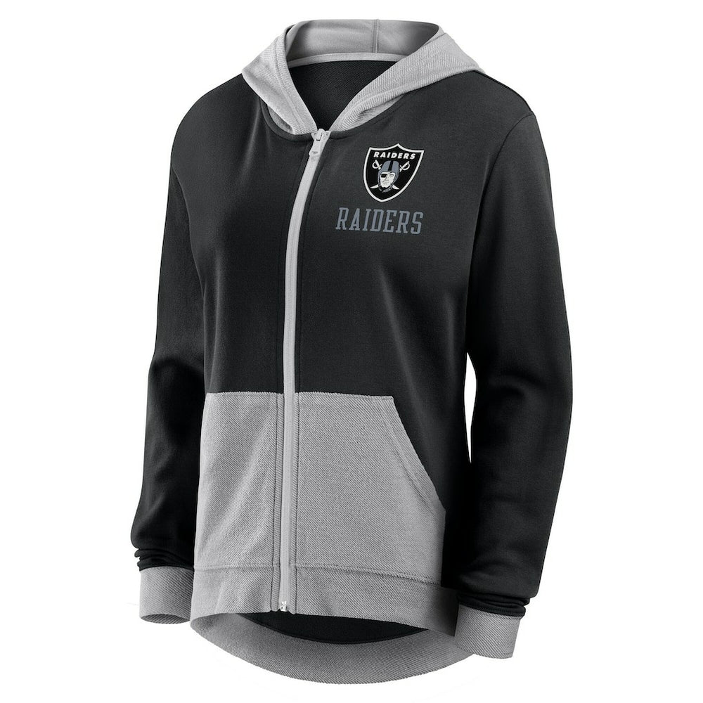 Las Vegas Raiders Logo Athletic Women's Hit It French Terry Full-Zip Hoodie Black - NFL