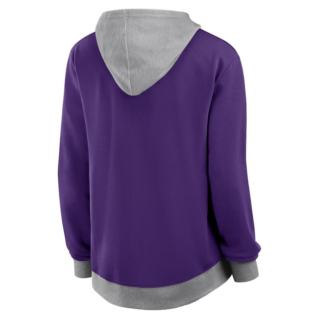 Minnesota Vikings Logo Athletic Women's Hit It French Terry Full-Zip Hoodie Purple - NFL