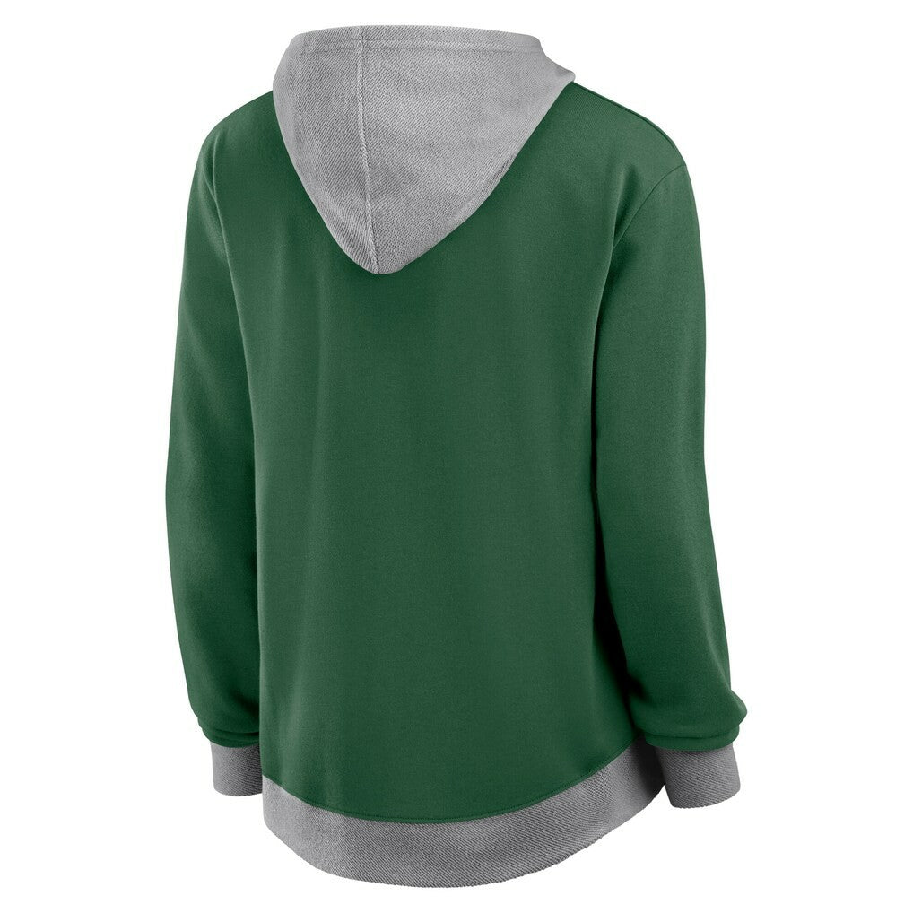 New York Jets Logo Athletic Women's Hit It French Terry Full-Zip Hoodie Green - NFL
