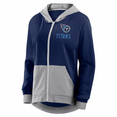 Tennessee Titans Logo Athletic Women's Hit It French Terry Full-Zip Hoodie Navy - NFL
