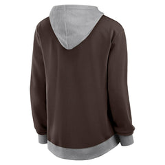 Cleveland Browns Logo Athletic Women's Hit It French Terry Full-Zip Hoodie Brown - NFL