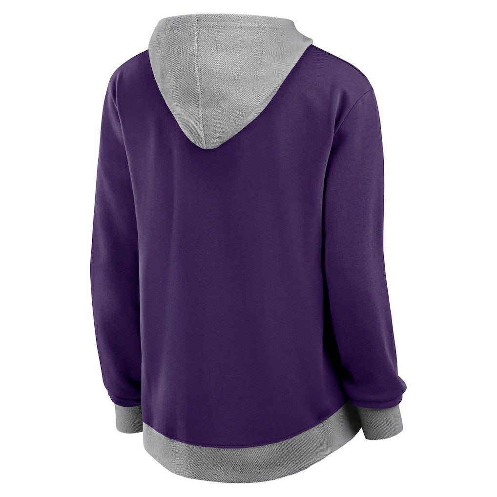 Baltimore Ravens Logo Athletic Women's Hit It French Terry Full-Zip Hoodie Purple - NFL