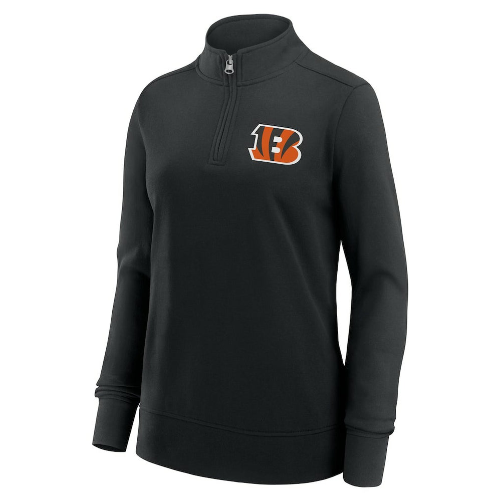 Cincinnati Bengals Logo Athletic Women's Velocity Quarter-Zip Jacket Black - NFL