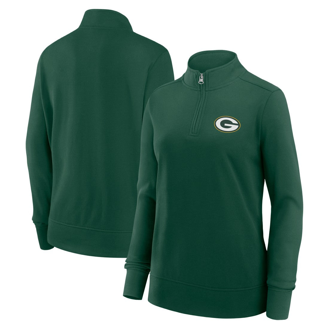 Green Bay Packers Logo Athletic Women's Velocity Quarter-Zip Jacket Green - NFL