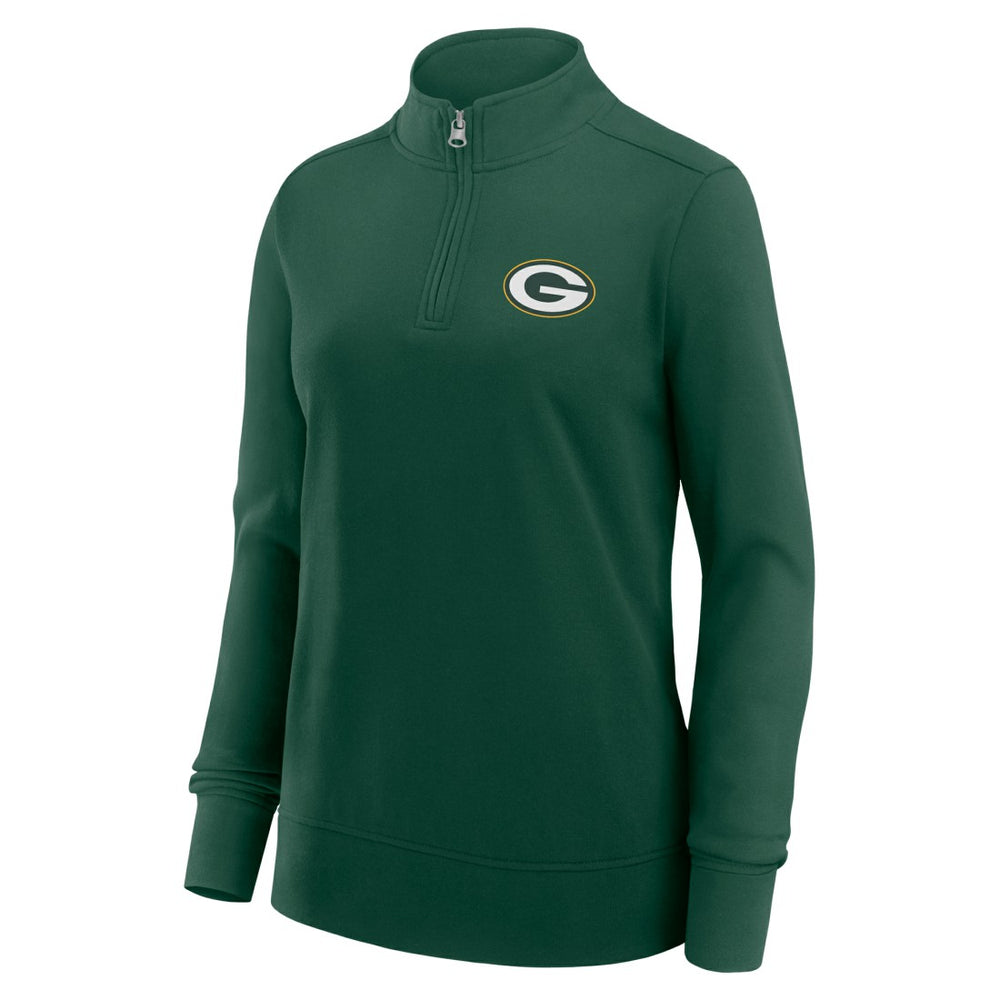Green Bay Packers Logo Athletic Women's Velocity Quarter-Zip Jacket Green - NFL