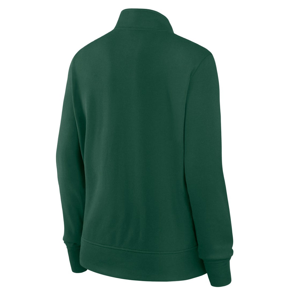 Green Bay Packers Logo Athletic Women's Velocity Quarter-Zip Jacket Green - NFL
