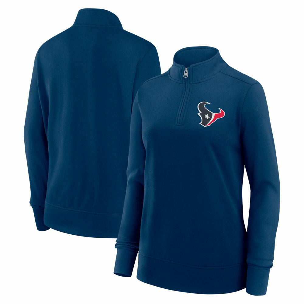 Houston Texans Logo Athletic Women's Velocity Quarter-Zip Jacket Navy - NFL
