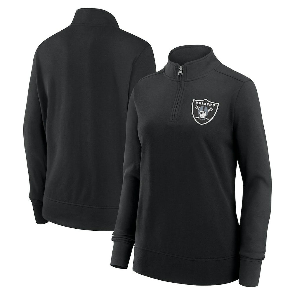 Las Vegas Raiders Logo Athletic Women's Velocity Quarter-Zip Jacket Black - NFL