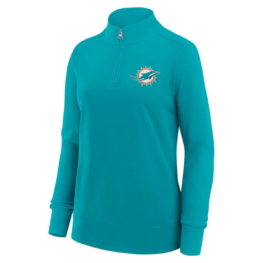 Miami Dolphins Logo Athletic Women's Velocity Quarter-Zip Jacket Aqua - NFL