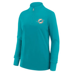 Miami Dolphins Logo Athletic Women's Velocity Quarter-Zip Jacket Aqua - NFL