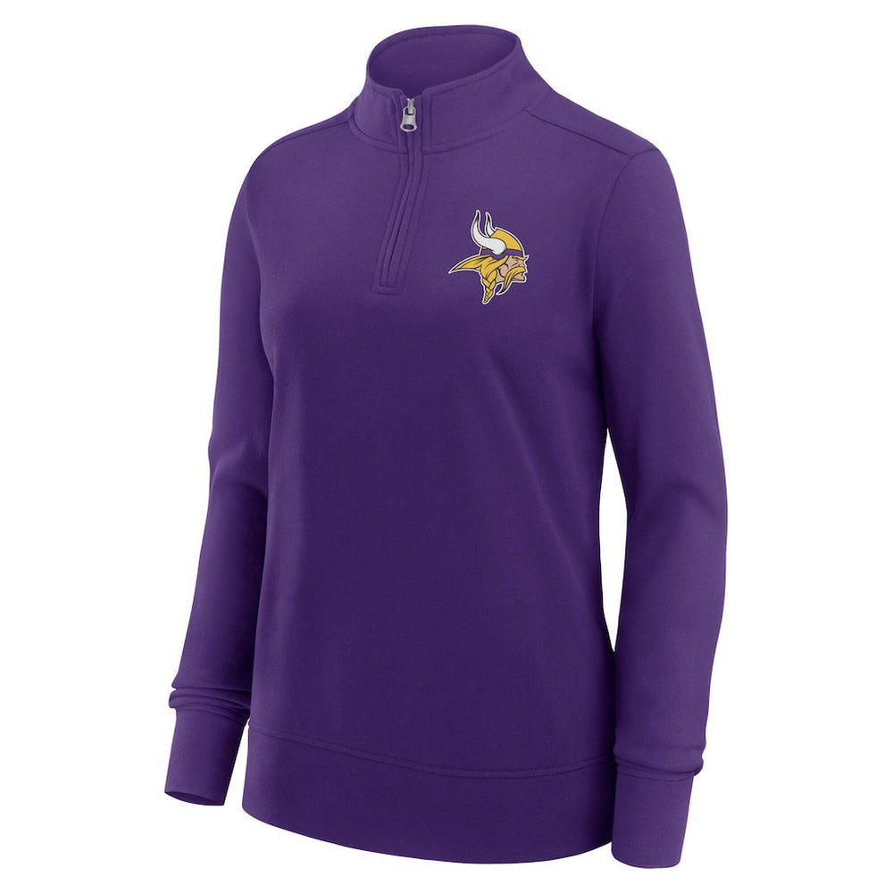 Minnesota Vikings Logo Athletic Women's Velocity Quarter-Zip Jacket Purple - NFL