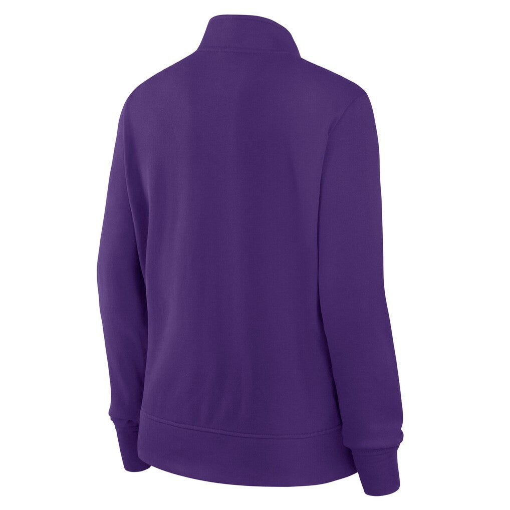 Minnesota Vikings Logo Athletic Women's Velocity Quarter-Zip Jacket Purple - NFL