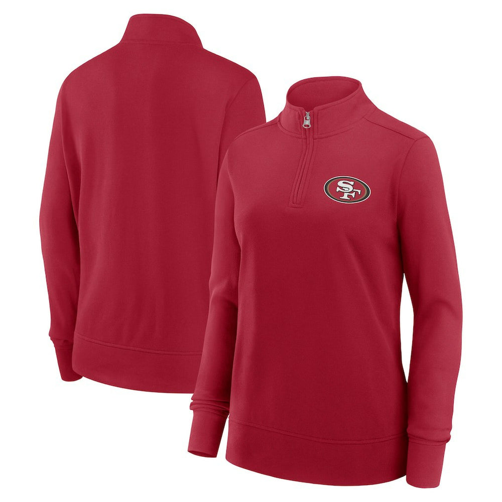 San Francisco 49ers Logo Athletic Women's Velocity Quarter-Zip Jacket Scarlet - NFL