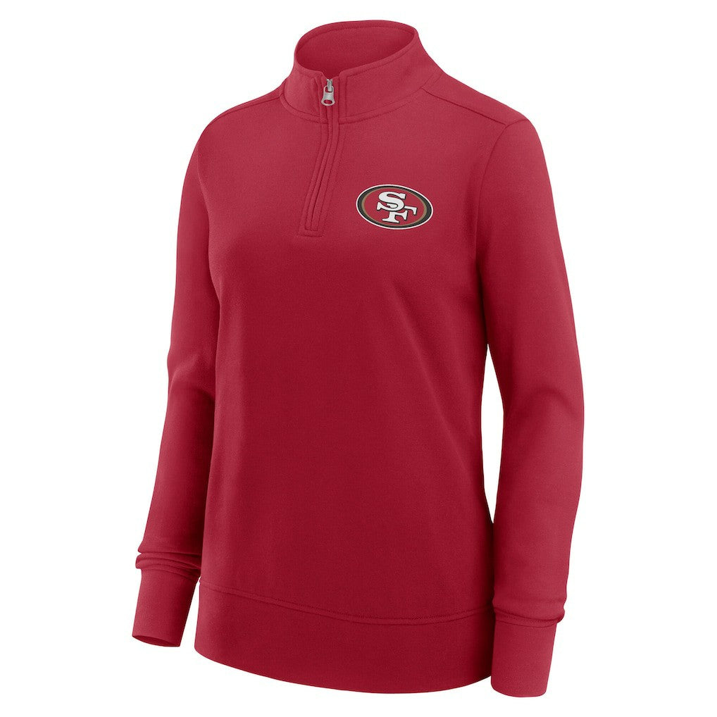 San Francisco 49ers Logo Athletic Women's Velocity Quarter-Zip Jacket Scarlet - NFL