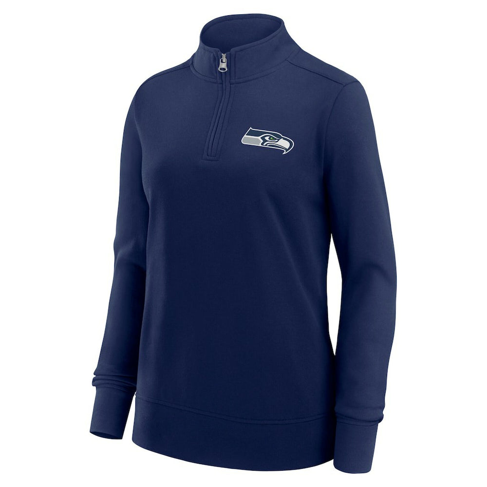 Seattle Seahawks Logo Athletic Women's Velocity Quarter-Zip Jacket College Navy - NFL
