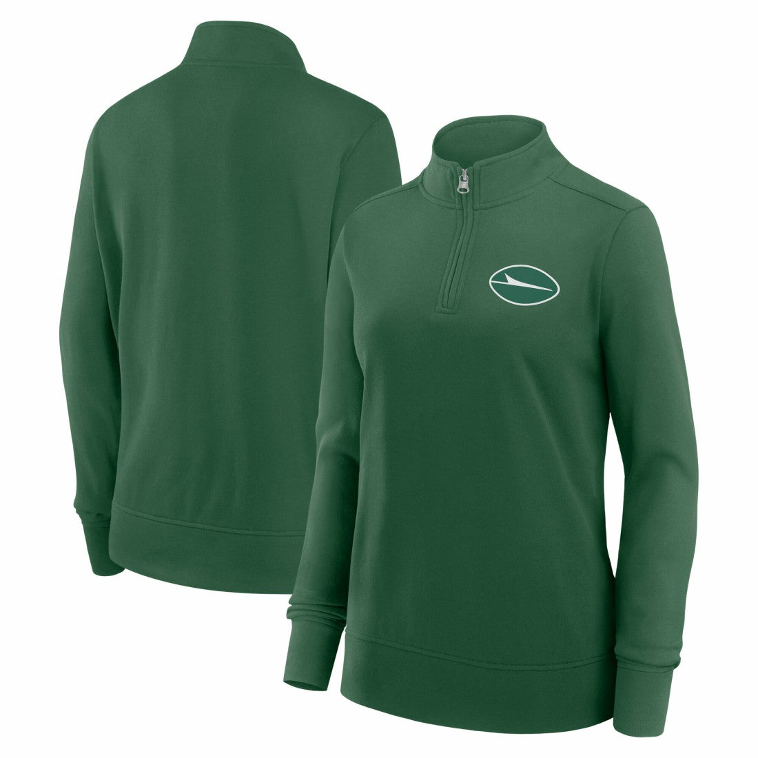 New York Jets Logo Athletic Women's Velocity Quarter-Zip Jacket Green - NFL